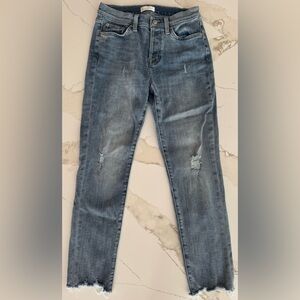 7 For All Mankind Light Blue Distressed Skinny Josefina Jeans Sz 25 EUC